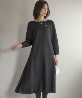 組曲 S(クミキョク エス)のラメジャカード ボートネックワンピース通販