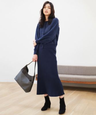 ANY(エニィ)のフェザーカーディガン×ニットスカートセットアップ通販