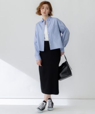 23区　【洗える】CANCLINI クロップド テントライン シャツ 23区 L(ニジュウサンク エル)の【洗える】CANCLINI クロップド