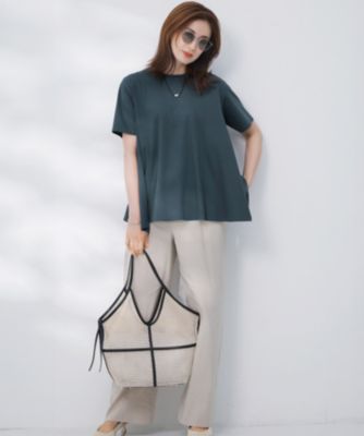 23区 25ss 【GLOW6月号掲載】スムースデザイン フレア Tシャツ 23区 tシャツ 「GLOW6月号掲載/汗じみ防止」スムースデザイン