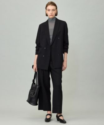 新品　ICB ウール2WAYストレッチ ダブルブレストジャケット ブラック　42 ICB(アイシービー)のウール2WAYストレッチ ダブルブレストジャケット