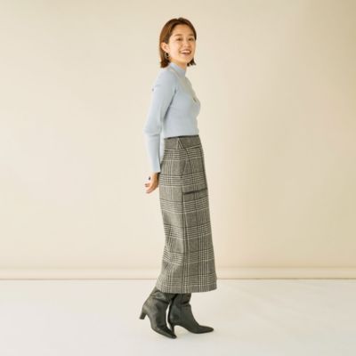 新品・タグ付☆NOLLEY'S Sophi チェックミディタイトスカート 値引