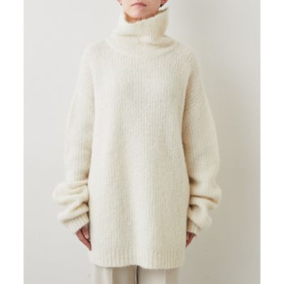 【美品】ウィムガゼット アルパカ混タートルネックプルオーバーニット ゆったり Whim Gazette(ウィム ガゼット)の《WEB限定》アルパカ混