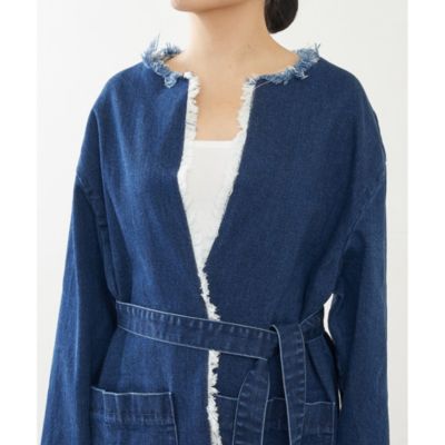 Whim Gazette フリンジDENIMコート美品 Whim Gazette(ウィム ガゼット)のフリンジDENIMコート通販