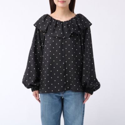 美品★whim gazette ポプリンフリルブラウス M241012-8 ポプリンフリルブラウス | Whim Gazette(ウィム ガゼット