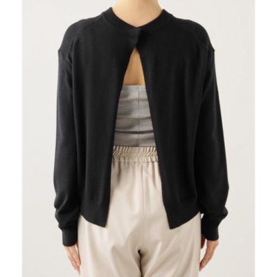 シルクカーディガン whim gazette GEMINI ブラック Whim Gazette(ウィム ガゼット)の【GEMINI】シルクカーディガン