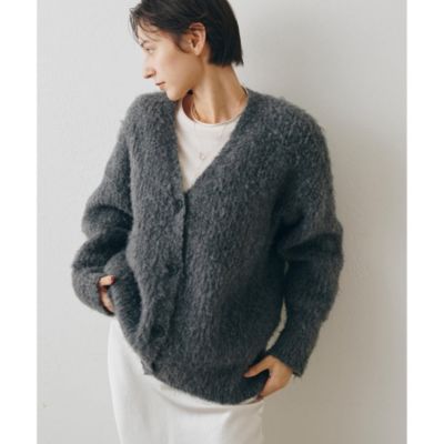 美品　定価2.86万円　Whim Gazette ニット　カーディガン アンゴラ Whim Gazette(ウィム ガゼット)のミックスヤーンニットカーディガン