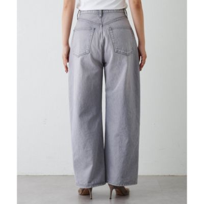 ウィムガゼット　ブラウン ワイドレッグパンツ サイズ38 Whim Gazette(ウィム ガゼット)のワイドレッグデニムパンツ通販