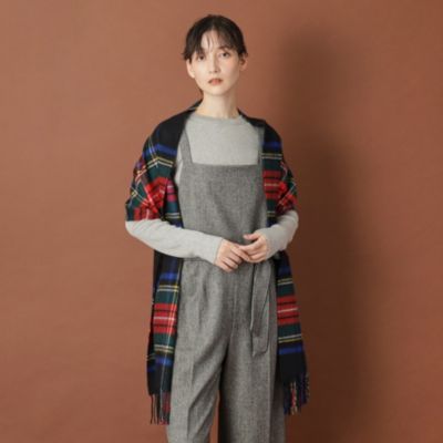 カシミヤ100% ジョンストンズオブエルガン ストール 黒 ブラ