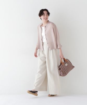 ヒューマンウーマン（human woman）/◆リネンタック入りバギーパンツ human woman(ヒューマン ウーマン)の◇リネンタック入りバギーパンツ