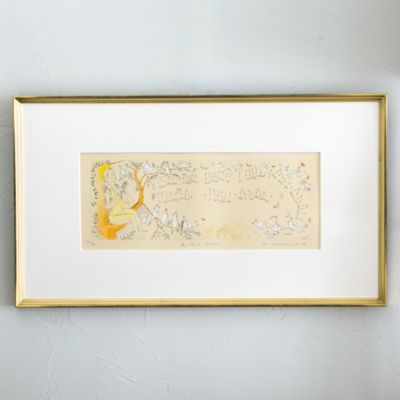 山本容子作(ヤマモトヨウコ サク)の『鳥の歌 ２－green』銅版画 手彩色