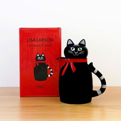 LISA LARSON Cat Shaped Teapot！“PIA” くろねこのティーポット