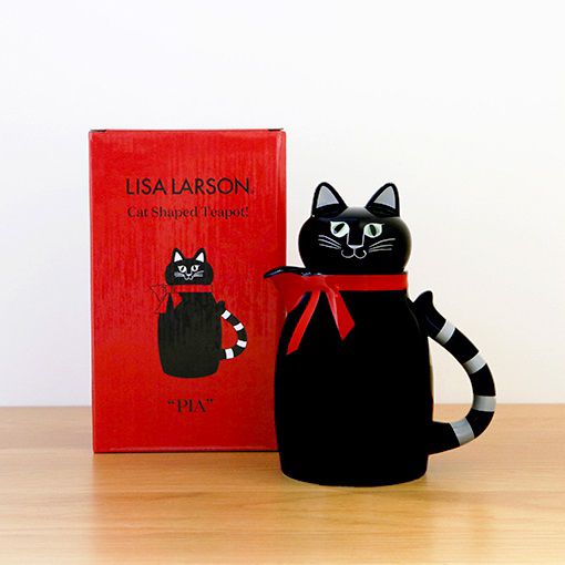  LISA LARSON(リサ ラーソン)/Cat Shaped Teapot！“PIA” くろねこのティーポット