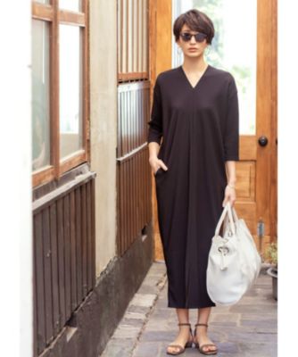 Style Deli スタイルデリ の7分袖ライトリラックスvネックワンピース ロング通販 Leeマルシェ