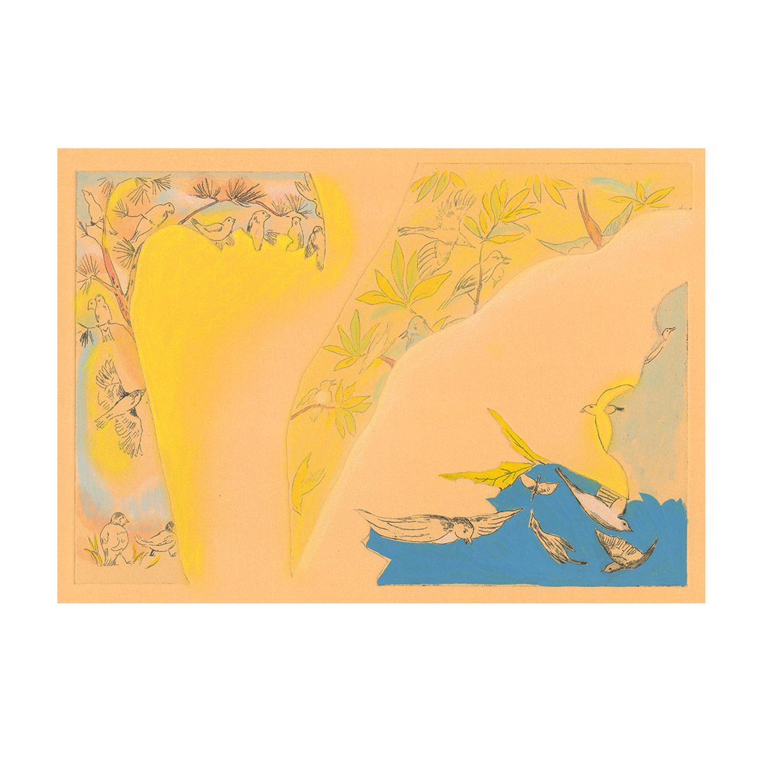 ＜集英社＞ 山本容子作(ヤマモトヨウコ サク)/『春』銅版画、手彩色画像