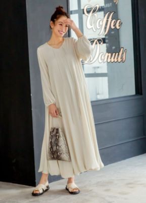 Style Deli スタイルデリ の Luxe 楊柳ボリューム裾バルーンワンピース通販 Leeマルシェ