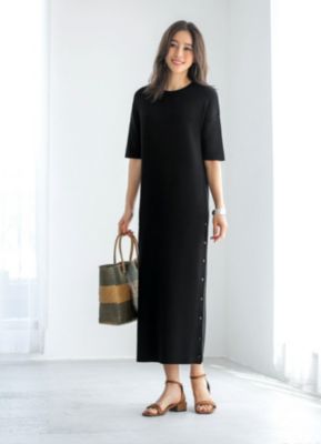 Style Deli スタイルデリ の Psize 涼感サマーニットサイドボタンワンピース通販 集英社happy Plus Store