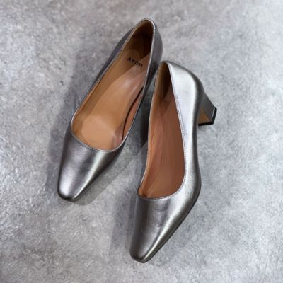 大人レディにキマるシックなパンプス　【APOM】本革ポインテッドスクエアトゥパンプス