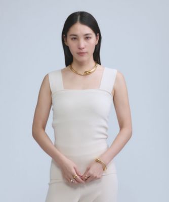 【新品タグ有】Chaos シルクコンニットタンク　ブラック Chaos(カオス)/シルクコンニットタンク 【セットアップ可】（タンク