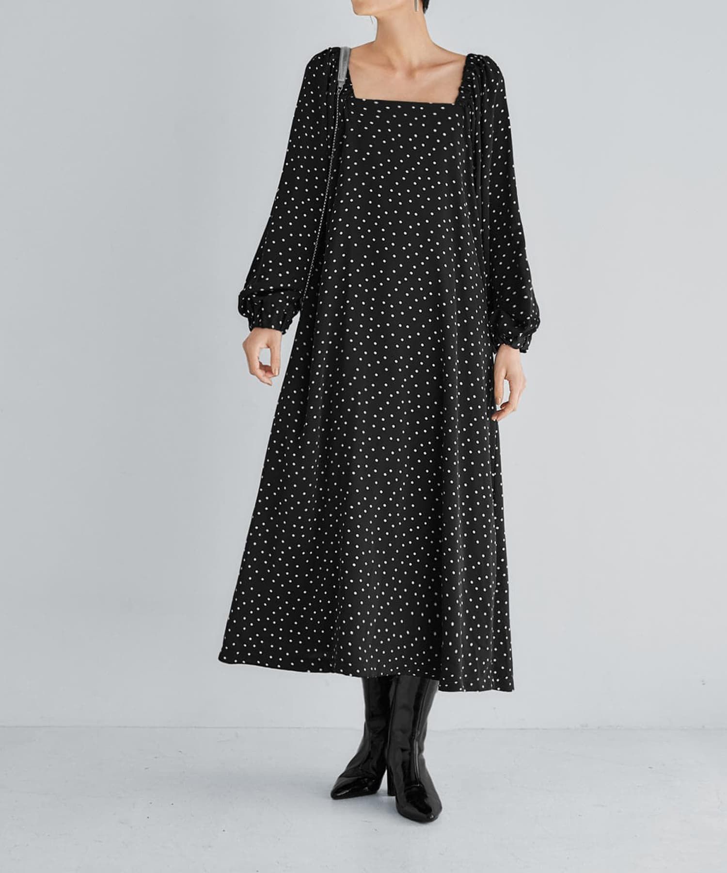 STYLE DELI(スタイルデリ)/ドット柄スクエアネックワンピ―ス