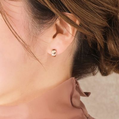 集英社HAPPY PLUS STOREPhoebe（フィービィー）/【金属アレルギー対応】【痛くないシリーズ】モードミニマルフープライトフィットイヤリング　ローズゴールド