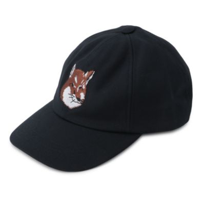 MAISON KITSUNE LARGE FOX HEAD EMBROIDERY 6P CAP