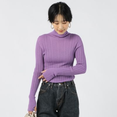 unfil(アンフィル)のbaby suri alpaca random ribbed－knit high neck