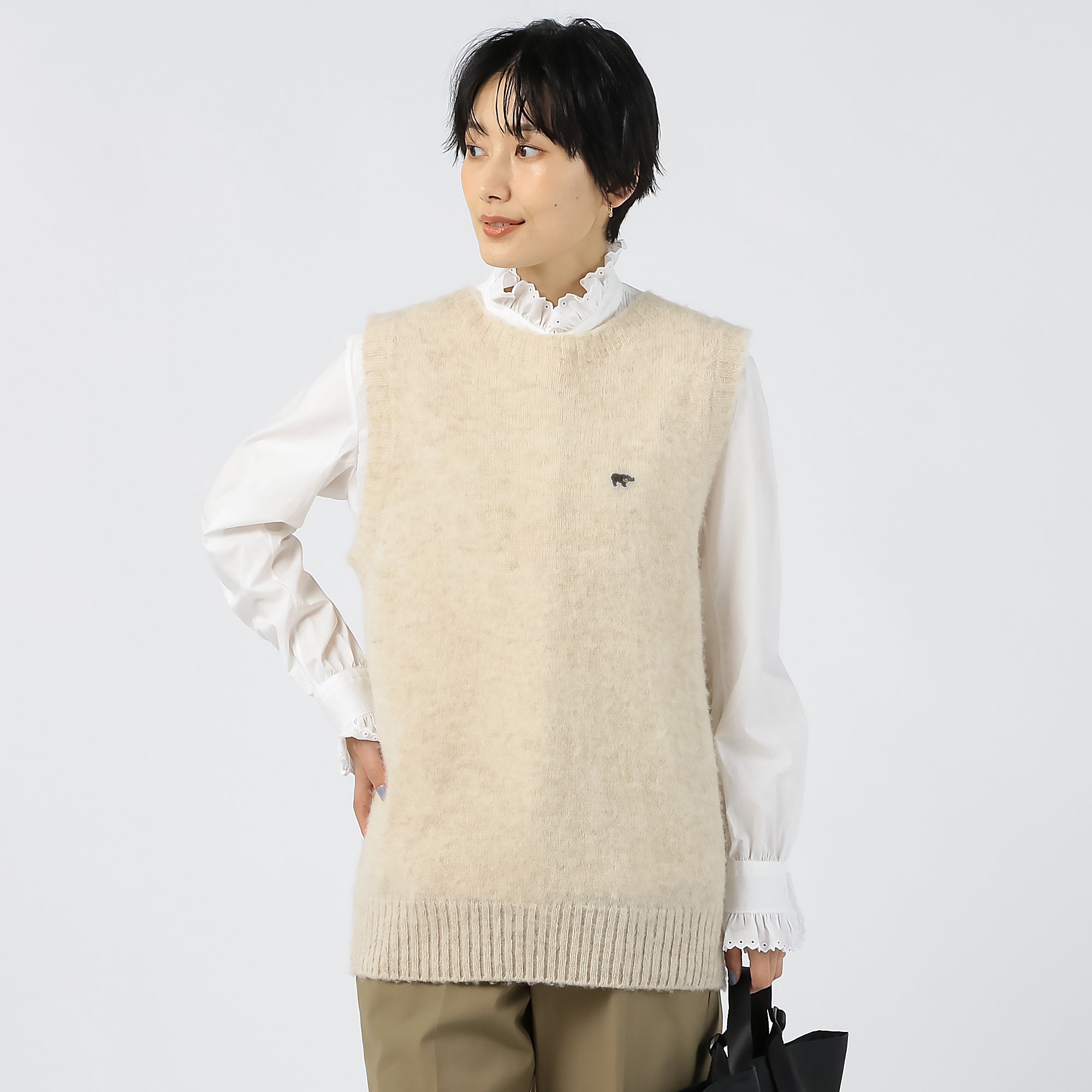 Scye(サイ)/Shetland Wool Brushed Sweater Vest