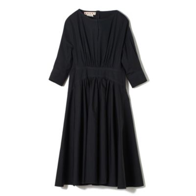美品 マルニ MARNI ワンピース ドレス 半袖 ショートスリーブ 2021年 刺繍 トップス レディース 40(M相当) ブラック