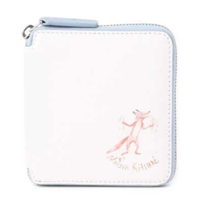Maison Kitsune by designer Olympia Le-Tan OLY FLOWER FOX SQUARE ZIPPED  WALLET