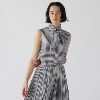 MADISONBLUE SLEEVELESS TIE BL M.GINGHAM