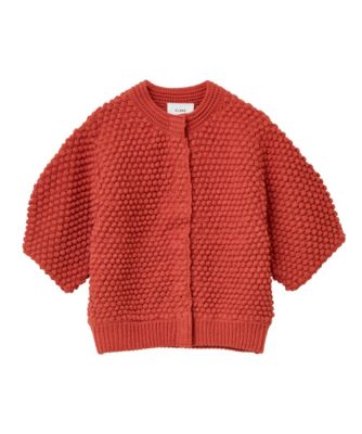 CLANE 3D DOT HALF SLEEVE KNIT CARDIGAN