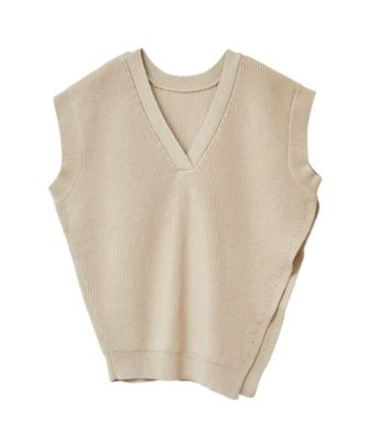 CLANE W FACE ASYMMETRY KNIT VEST