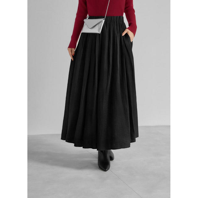 STYLE DELI(スタイルデリ)の縦シボ織りタックギャザーロングスカート通販 eclat premium（エクラプレミアム）