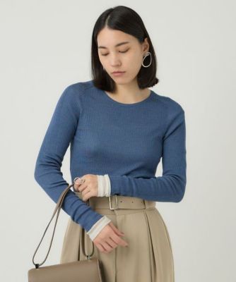 集英社HAPPY PLUS STOREChaos（カオス）/18Gシルクリブニット クルーネックプルオーバー