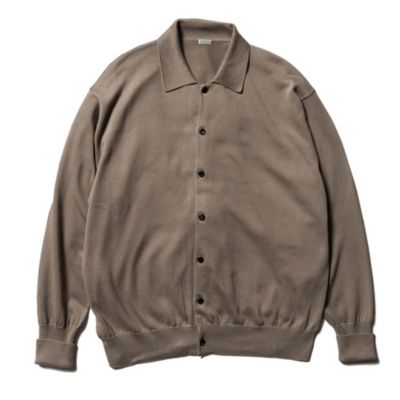 A.PRESSE Cotton Knit Polo Collar Cardigan