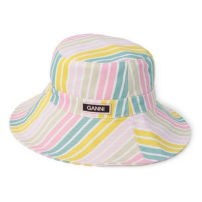 ＜集英社＞ GANNI(ガニー)/Recycled Tech Bucket Hat Stripes