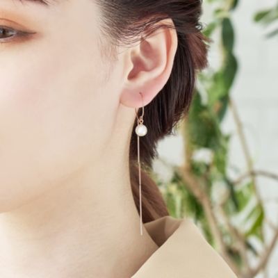 集英社HAPPY PLUS STOREPhoebe（フィービィー）/ノーブルパールフープアメリカンピアス ローズゴールド
