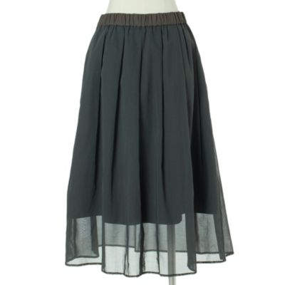 sheer pleated skirt^mizuiro ind