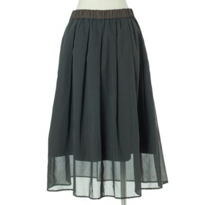 ＜集英社＞ mizuiro ind(ミズイロインド)/sheer pleated skirt