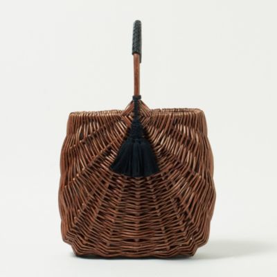 Pale Jute weekend basket（Large）＋別色タッセル（ピンク）