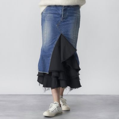 MADISONBLUE(マディソンブルー)の5POCKET REMAKE FRILL SK DENIM通販