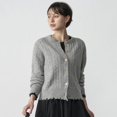 ADAWAS CASHMERE CABLE－KNIT CARDIGAN