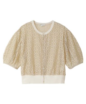 CLANE(クラネ)のVINTAGE LACE MINI PUFF CARDIGAN通販 eclat premium