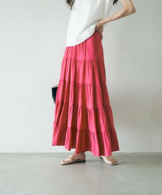 marjour(マージュール)のMAGENTA TIERED SKIRT通販 eclat premium