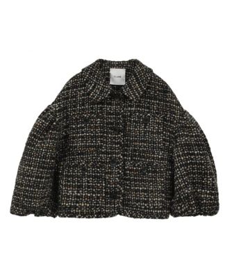 アウター MIX TWEED JACKET PUFF SLEEVE ミックスツイードパフ