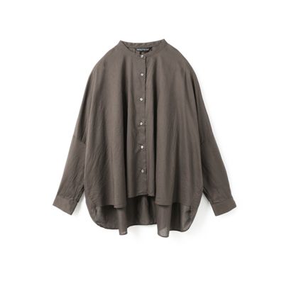 【ミズイロインド】バックギャザーワイドシャツ　コットン100% mizuiro ind(ミズイロインド)のバックギャザーワイドシャツ通販