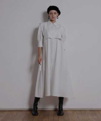 MIELI INVARIANT Cape Layer Shirt Dress - ロングワンピース