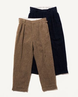 A.PRESSE Tweed Two Tuck Trousers