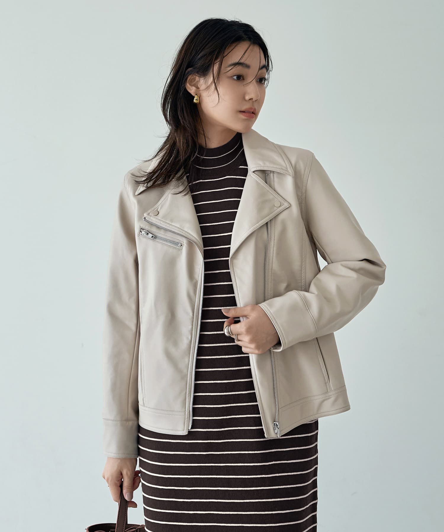 STYLE DELI(スタイルデリ)/フェイクレザーライダースブルゾン